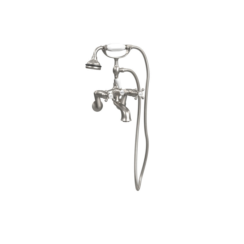 2 Handle Bathroom Clawfoot Tub Faucet with Diverter, Antique Bronze