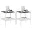 Table basse et tables de bout, ensemble de 3, table en verre trempé avec panneau de fibres à densité moyenne, tables modernes pour le salon-519141176-519141187