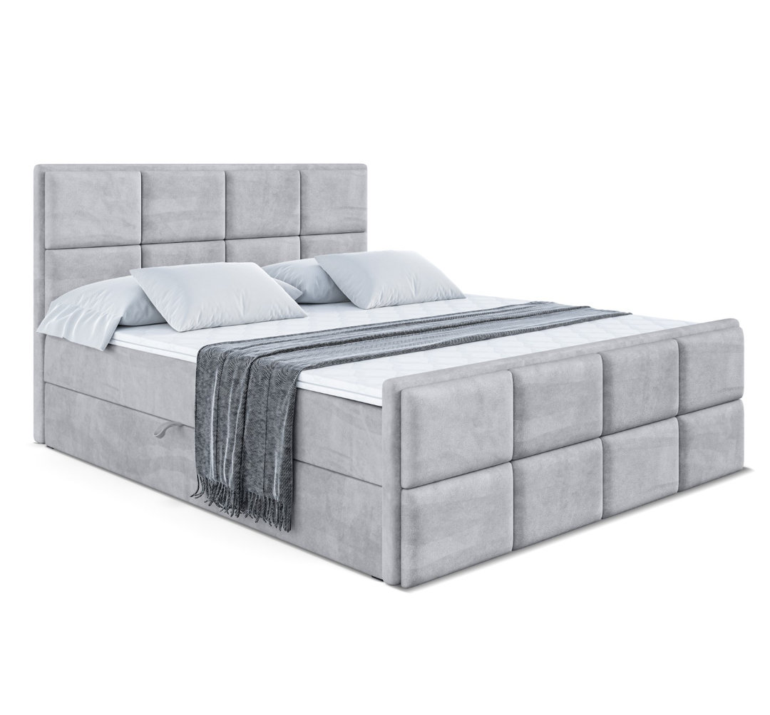 Boxspringbett mit bettkasten und Topper