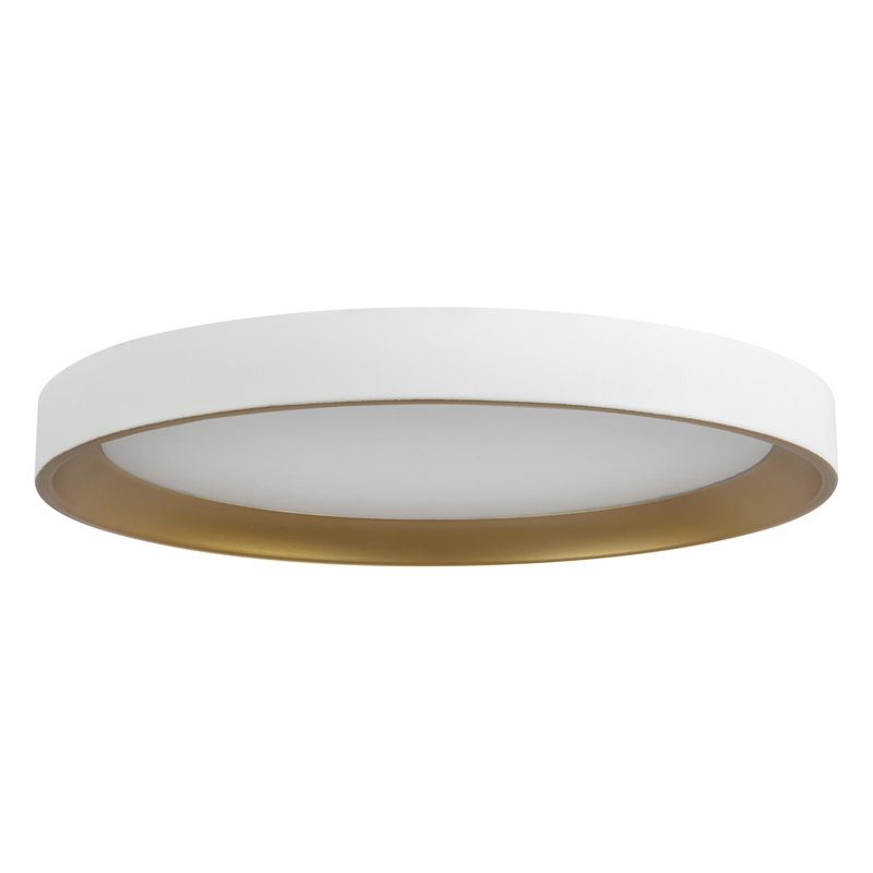 Nix 12-in Black dimmable LED Flush Mount, White/Gold
