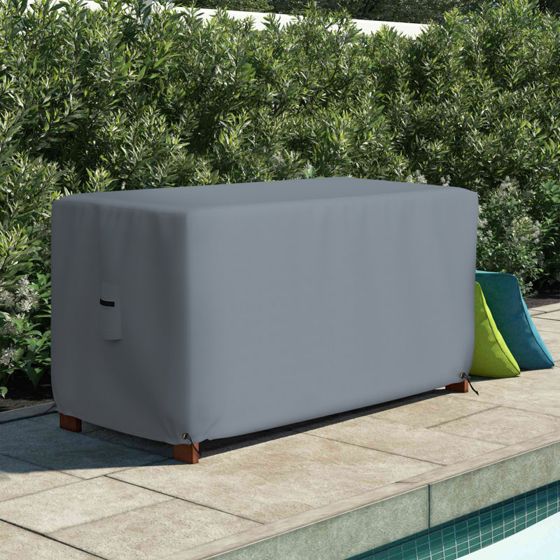 Heavy-Duty Waterproof Rectangle Ottoman Outdoor Deck Box Cover, Outdoor Rectangle Storage Box Bench Patio Deck Box Cover