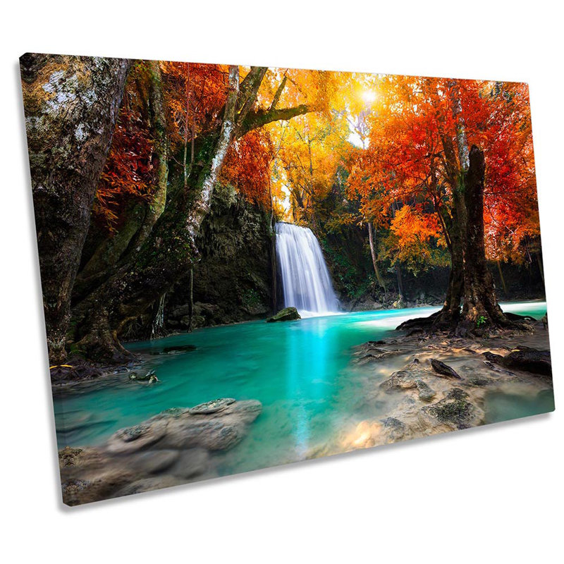 Waterfall Landscape Tropical - Wrapped Canvas Print, 30.5cm H x 45.7cm W x 2cm D