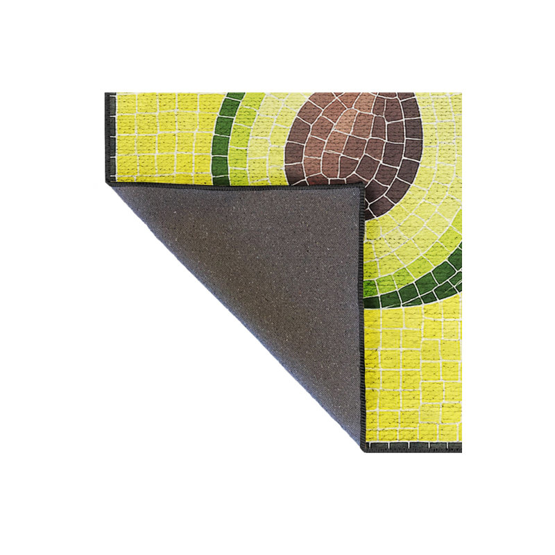 Tapis jaune tissé à envers lavable Mosso, 4'11" x 9'10"