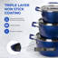 6 pots gigognes empilables avec couvercles Granitestone, lavables au lave-vaisselle-58824785