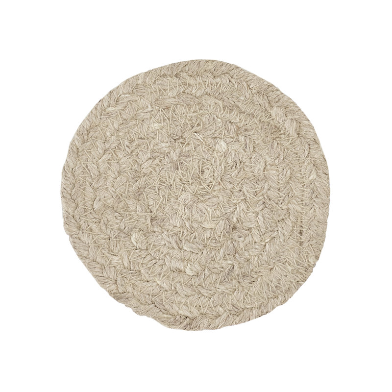 Patriotic Americana Jute Round Coaster Set with Flag Design