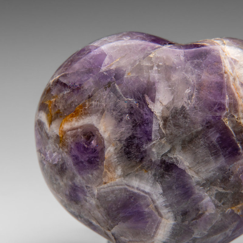 Polished Chevron Amethyst Heart From Brazil (383.7 Grams)