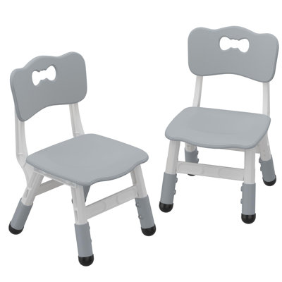 Chaise pour enfants réglable en hauteur à 3 positions, chaise en plastique PEHD avec pieds antidérapants et poignée de transport, chaise empilable pour tout-petits pour la maison, la salle de classe et la maternelle, 4 pièces