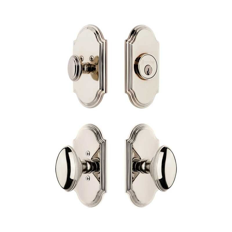Ensemble de portes d'entrée Grandeur Arc, 2.75", Polished Nickel