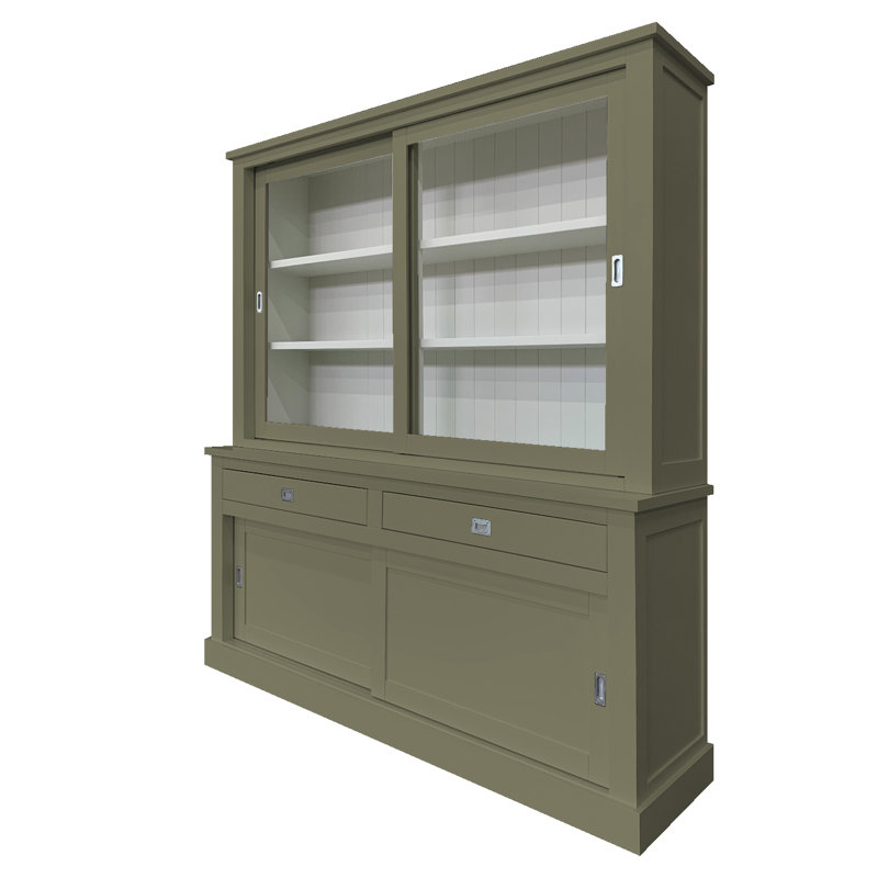 Antione Display Cabinet, Olive Grey