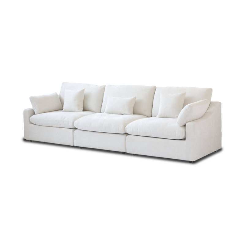 Kyna 119.29'' Slipcovered Sofa, White