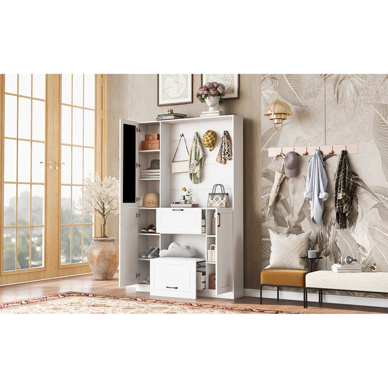 Arbres de couloir multifonctionnels modernes avec rangement, fabrication en MDF pour les petits espaces