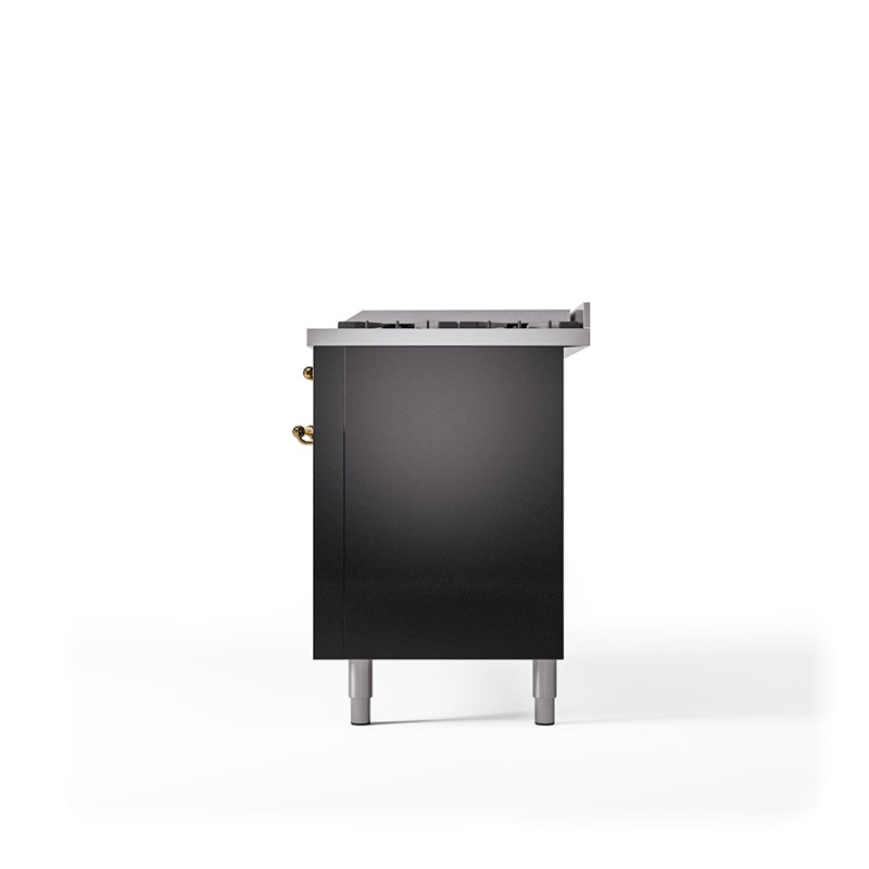 Cuisinière à double combustible de 60 po avec 9 brûleurs scellés et plaque chauffante (porte pleine) Nostalgie II de la série ILVE