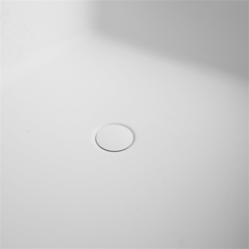 67 Inch Freestanding Solid Surface Soaking Bathtub