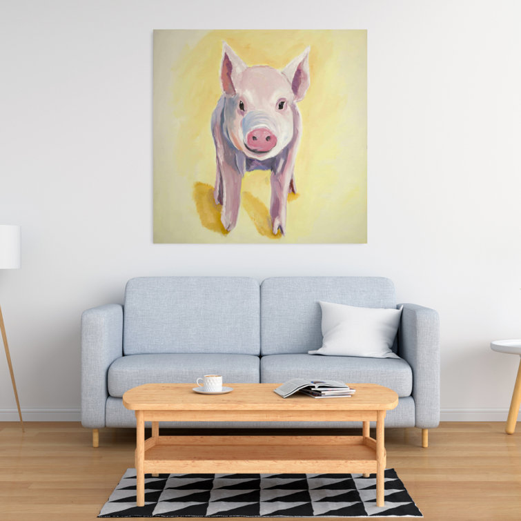 Begin Edition International Inc. Solitary Pig On Canvas Painting | Wayfair