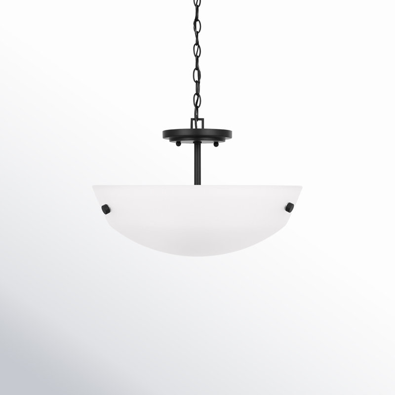 Elloise 2 Light Glass Semi Flush Mount, No