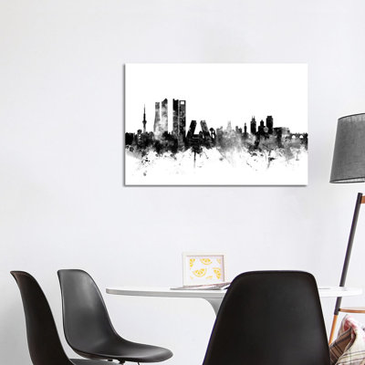 Madrid, Spain In Black & White by Michael Tompsett - Wrapped Canvas Gallery-Wrapped Canvas Giclée