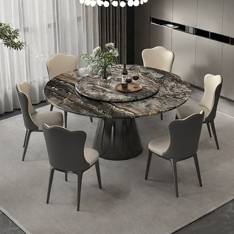 Ensemble de table de salle à manger moderne et simple en marbre, H 29,52 po x L 53,14 po x l 53,14 po
