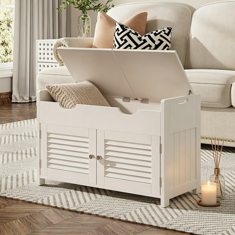 Banc de rangement pour chaussures avec rangement surélevé, banc d'entrée avec 2 sièges rembourrés, 3 compartiments et tablette réglable, armoire à chaussures pour entrée, chambre à coucher, salon