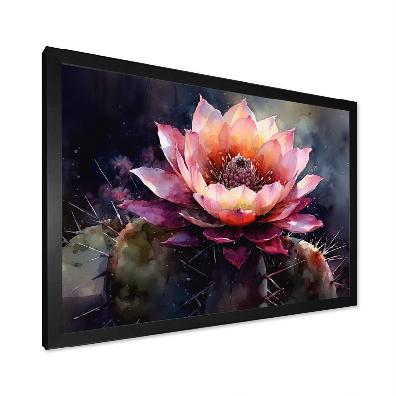 Ryoma rose vert cactus beauté II, Cadre photo noir, H 12 po x l 20 po x P 1 po