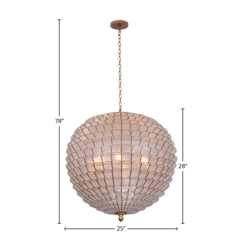 Samal Oxidized Gold Leaf Chandelier Kalco, 6 Lights, 28" H x 25" W