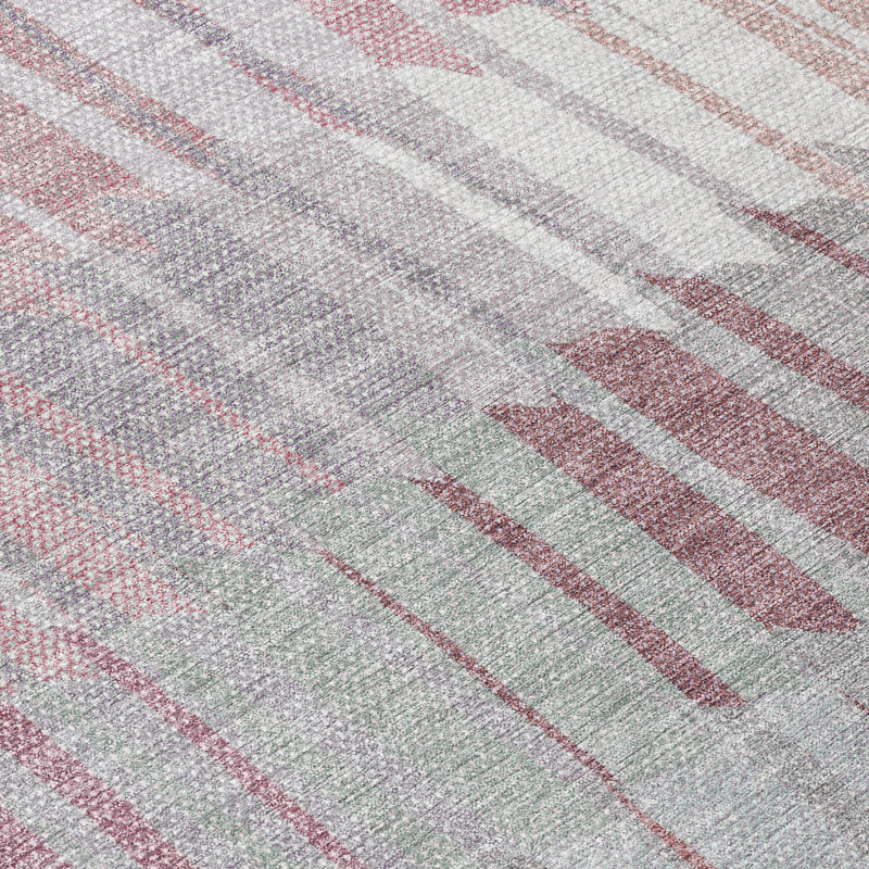 Machine Washable Indoor/Outdoor Huseby ACN2271 Stripes Rug, Rectangle 10' x 14'