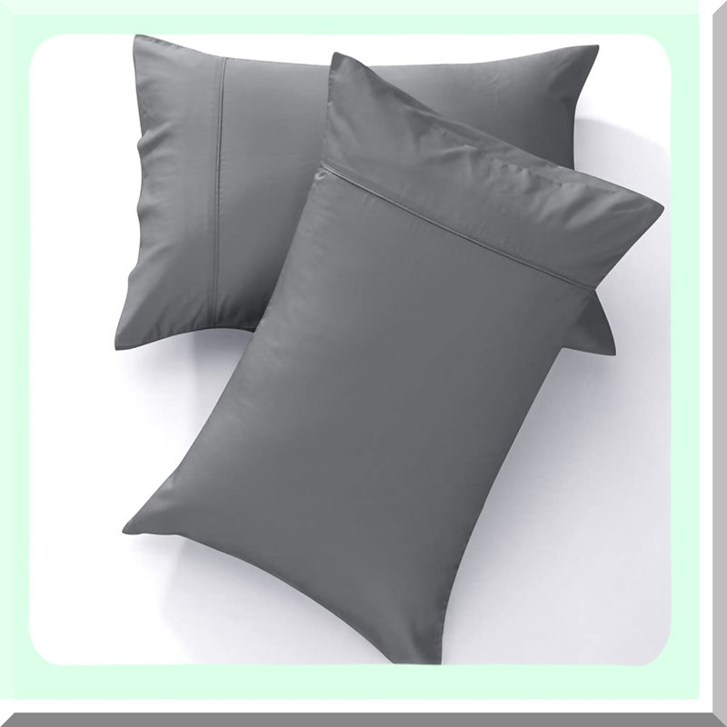 BambooCool Queen Pillowcase Set - 100% Rayon, Reversible, Envelope Closure, Cooling, Double Stitched, 20x30, Hot Sleepers, Night Sweats - Pack of 2