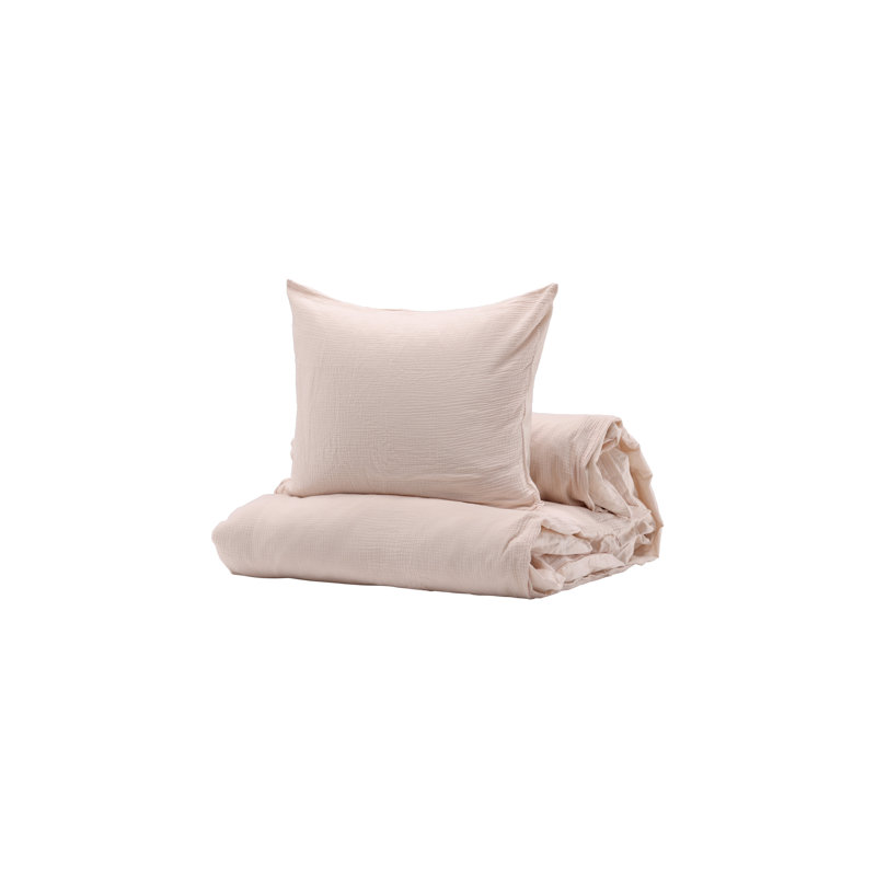 Rorrie Cotton Blend Duvet Cover with Pillowcases Included, Beige