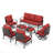 Tapasi 9 - Person Patio Conversation Set with Swivel Lounge Chairs & Optional Firepit Table-97317294-101782686