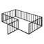 Structure de lit simple en métal avec clôture de sécurité et porte - Structure de lit pour enfant noire robuste pour la chambre à coucher-1986106626-1986106637