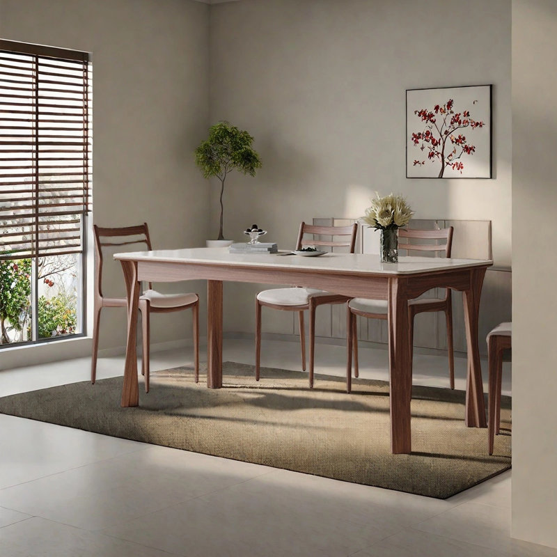 Simple rectangular dining table, 29.53"H x 55.12"L x 31.5"W