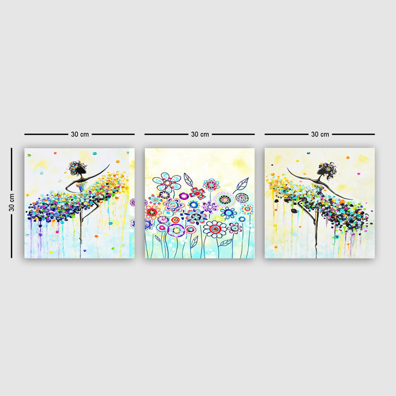 Ensemble de 3 impressions sur toile tendue