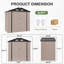 Outdoor Metal Storage Shed with Floor, Brown-198779522