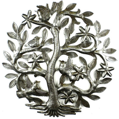 Décoration murale «Arbre de vie avec oiseaux»