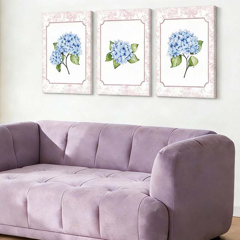 3 Piece Wrapped Canvas Print, 40 cm H x 90 cm W