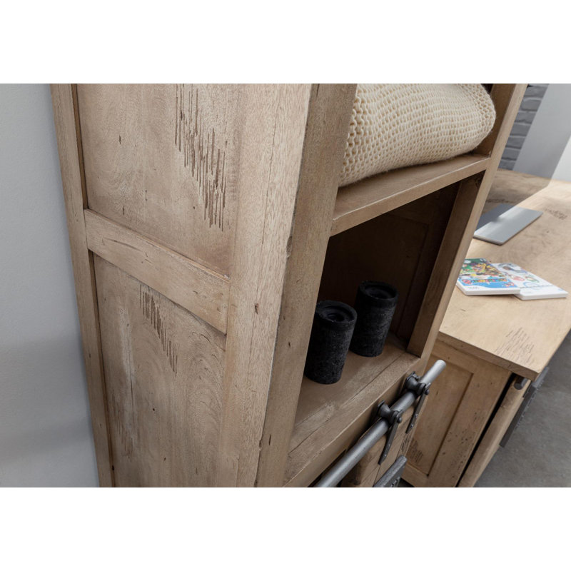 Railway 180 H x 60 W Bookcase, Whitewash Lacquered