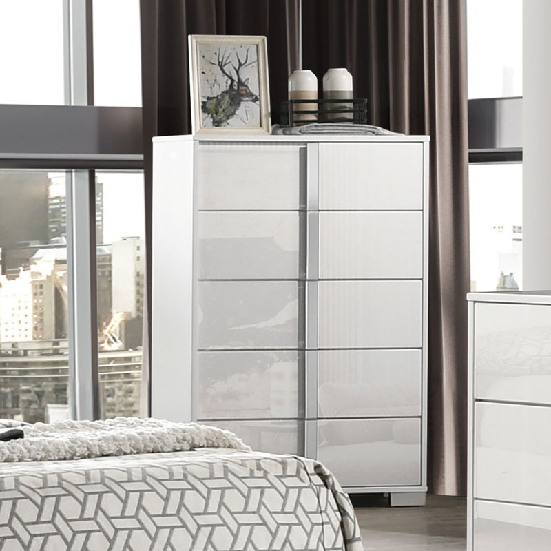 Commode contemporaine Sinistra, blanc, Blanc