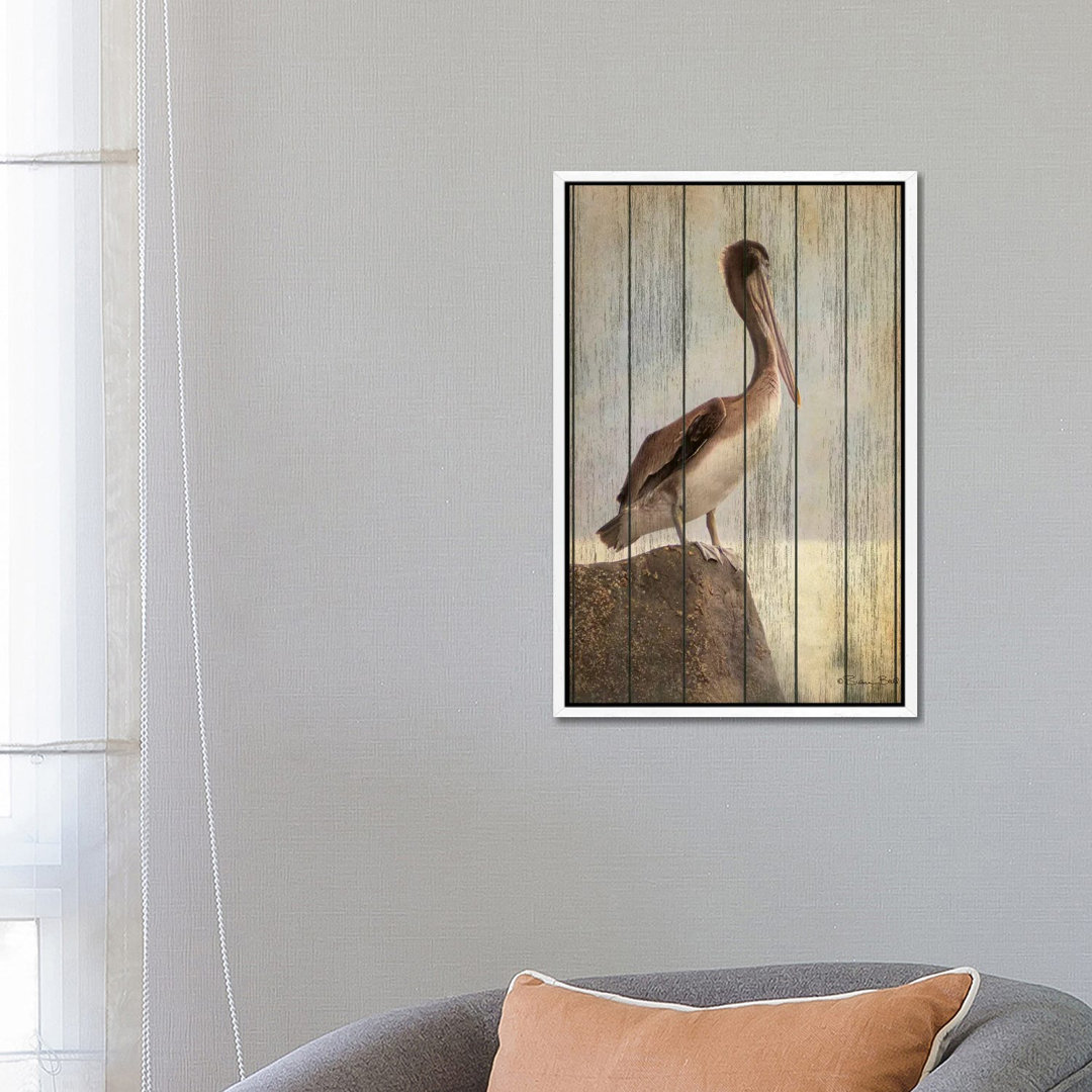 Vintage Pelican II von Susan Ball - Galerie-verpackte Leinwand Giclée