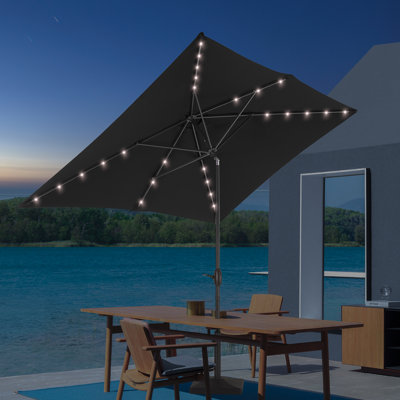 Sayaf 9' x 6' Rectangular Lighted Market Umbrella