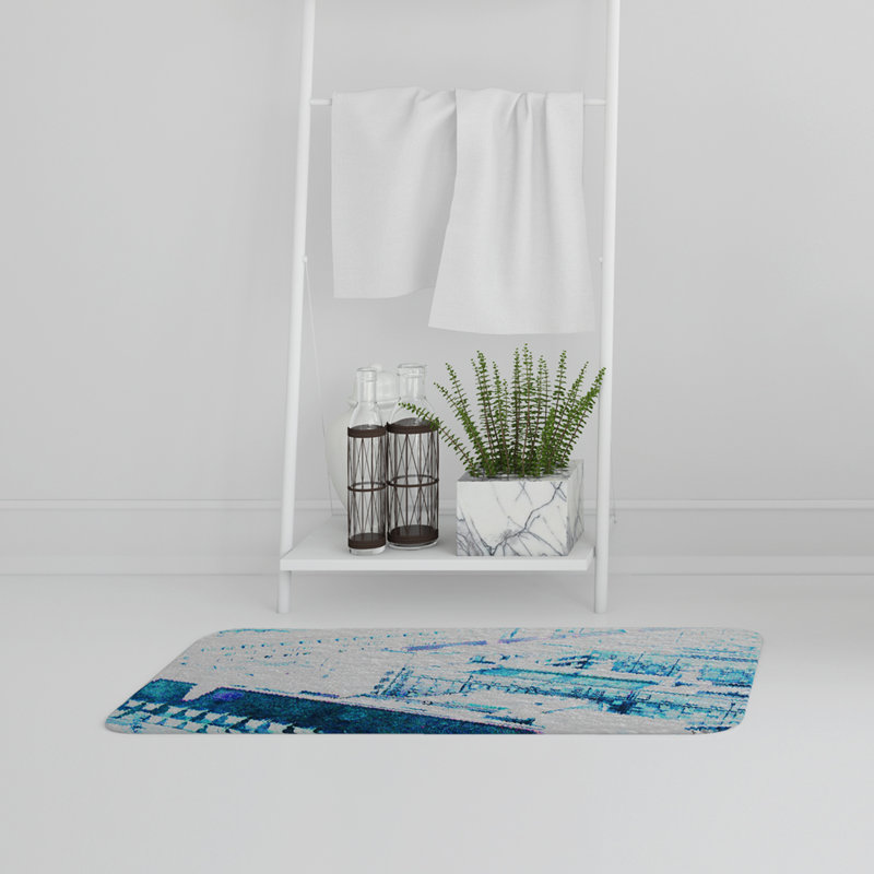 Jazzi Non-Slip Bath Rug, Blue