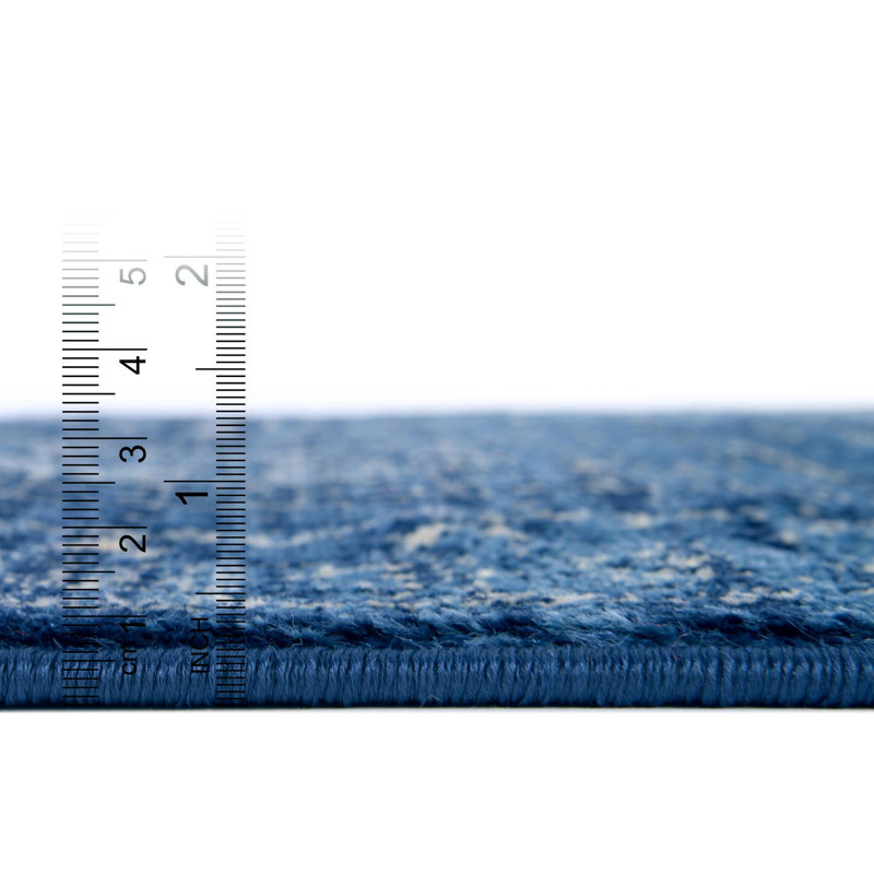 Tapis oriental bleu Angeliya, Octogone 5 pi x 5 pi