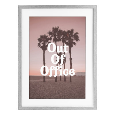 Reproduction sous verre encadrée rose tropical de bureau par Lil 'Rue