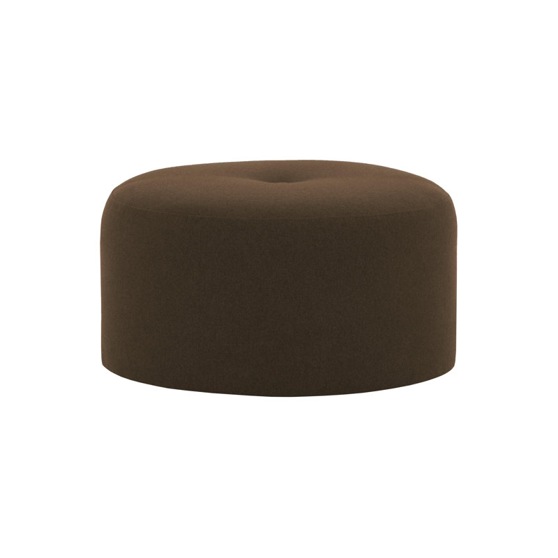 Cloquet 75cm Wide Tufted Round No Pattern Pouf Ottoman, Brown