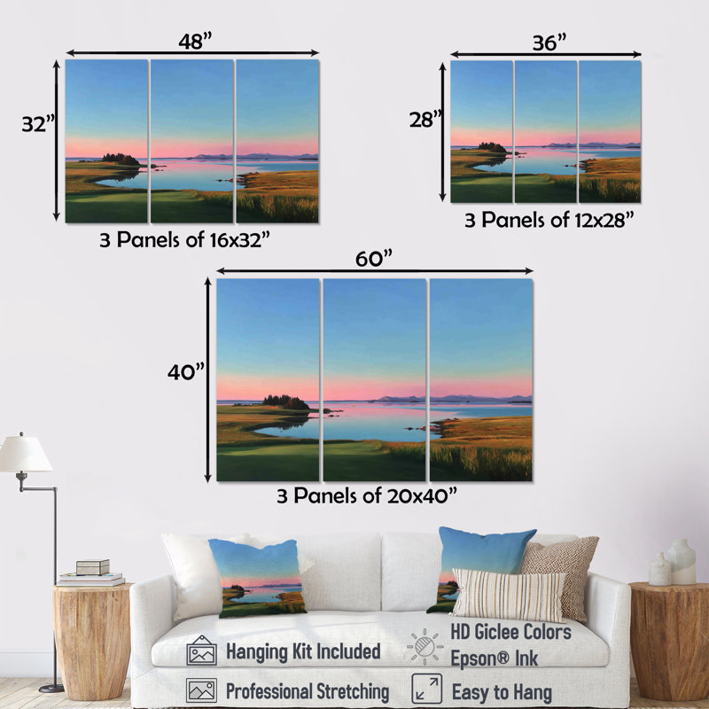 Summer Sunrise Meadows In Canada - Ensemble de décorations murales Vancouver, H 28 po x l 36 po, Toile tendue