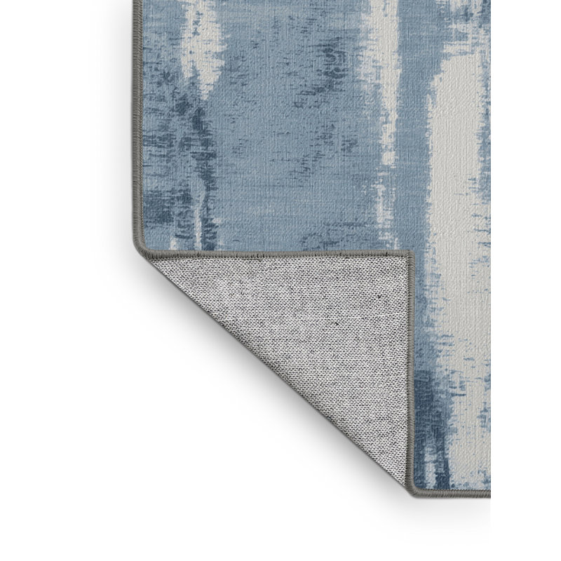 Tapis abstrait gris lavable à la machine, Rectangle 5 pi x 8 pi