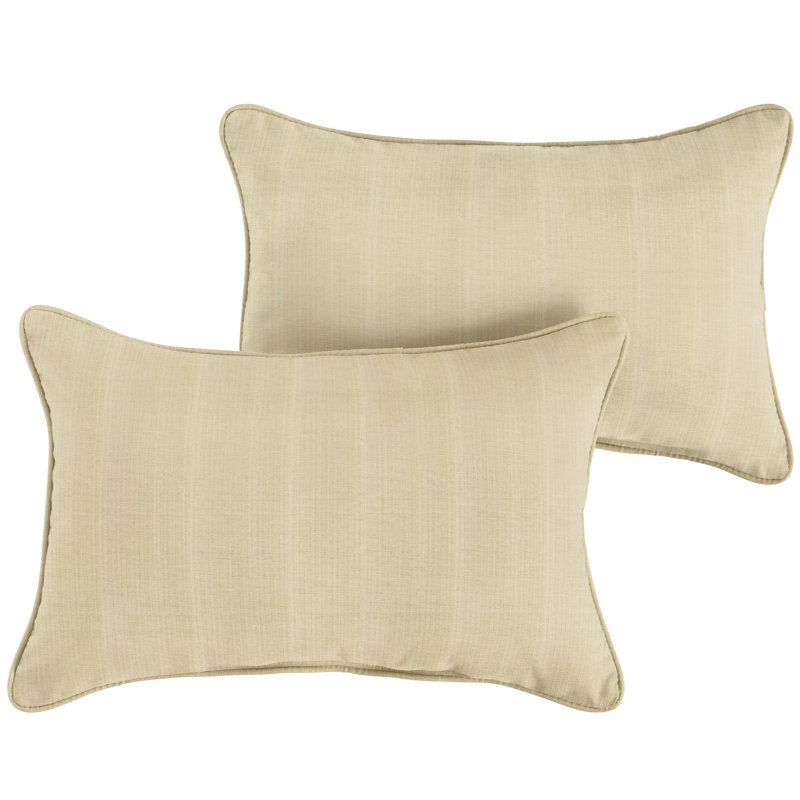 Coussin lombaire intérieur / extérieur Alarise, Sable, H 13 po x l 20 po, Couleur unie