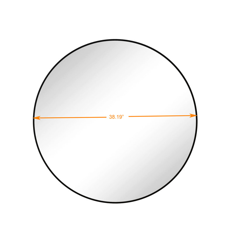 Miroir rond noir 39 po, 37,65 po x 37,99 po, Noir