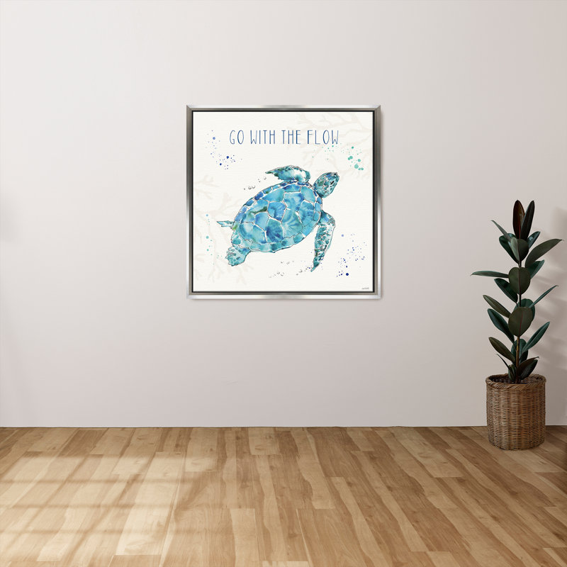 "Deep Sea IV" par Anne Tavoletti, reproduction sur toile dans un cadre flottant, H 21,5 po x l 21,5 po, Argent argent