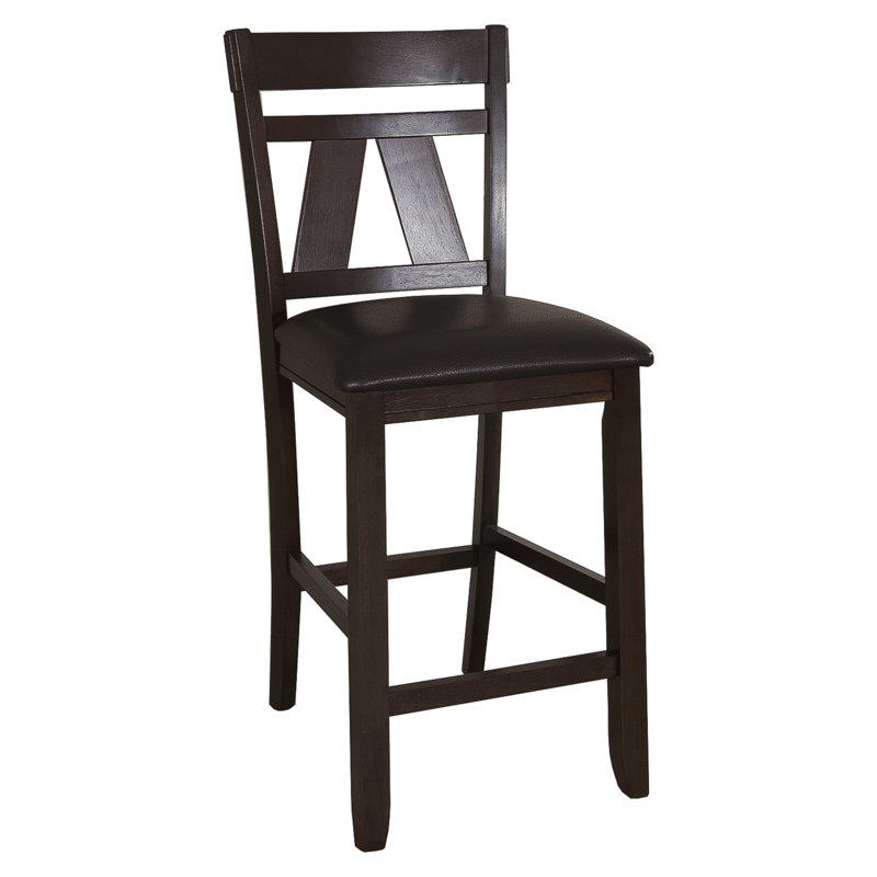 Aljona Upholstered Counter Stool with Solid Wood Frame