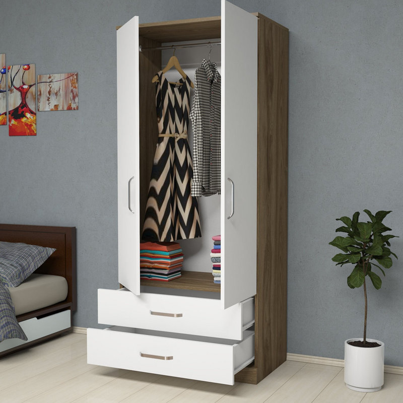 Armoire Carsonhill, Brun / blanc