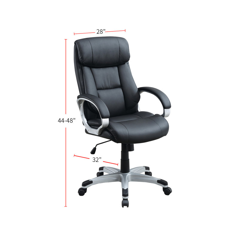 Chaise de bureau noire à hauteur réglable avec rembourrage confortable et doux pour une meilleure posture